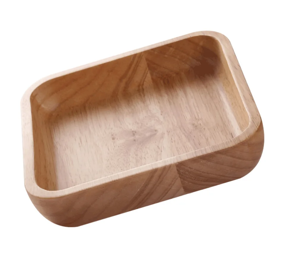 CAKEHOUD Creative Wooden Plate Japanese Fruit Salad Plate Home Smooth Wooden Bread Dish Tray Kitchen High Quality Service Tray