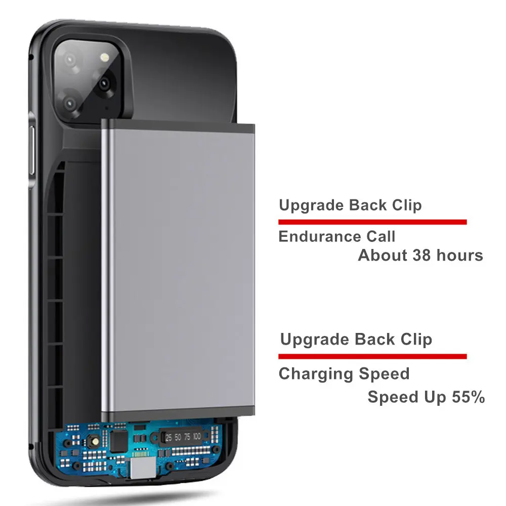 5000 мАч для iphone 11 11 Pro 11 Pro Max, чехол для зарядного устройства, чехол для смартфона, внешний аккумулятор, металлическая рамка, аудио выход, чехол для аккумулятора