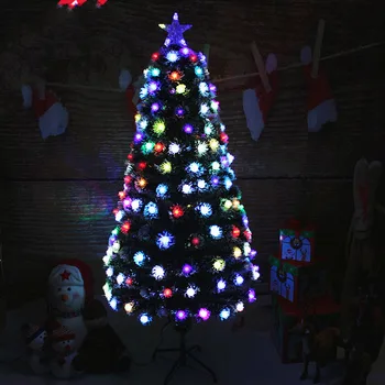 

Christmas tree 1.2-3M Fiber optic LED Colour Changing Traditional Artificial Green Flash Xmas tree gift Christmas decorations