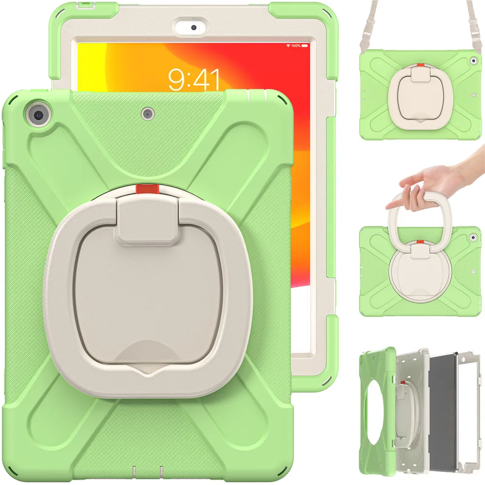 Enhanced Shockproof Tablet Case with 360° Rotating Handle and Stand