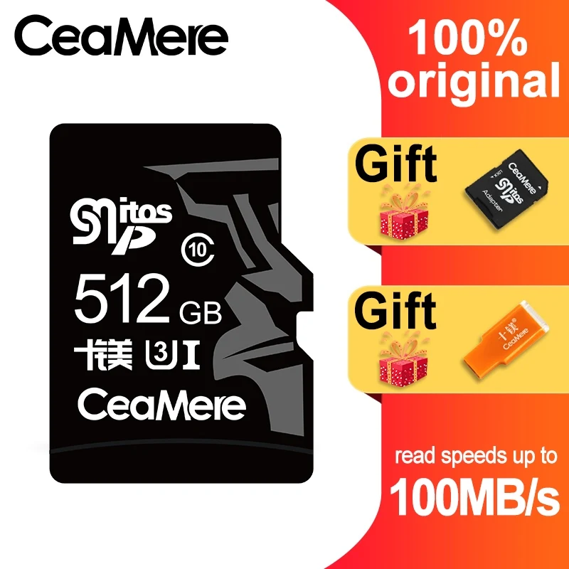 Карта памяти CeaMere 256 ГБ 128 64 карта U3 Micro sd на 32 класс 10 флеш для Microsd TF s планшета