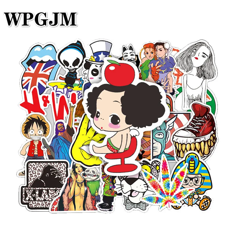 

50 Pcs Mixed Cartoon Toy Stickers for Car Styling Bike Motorcycle Phone Laptop Travel Luggage Cool Funny Waterproof Sticker