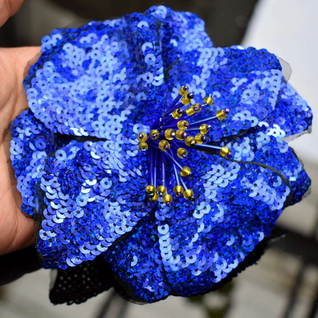 Handgemachte Perlen Stickerei Blume bunte Pailletten Patch Tuch dekoriert mit DIY Hilfsmaterial große Reparatur Loch Applikation – Detail 22