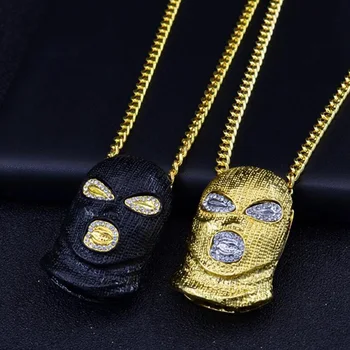 

New Personality Hips Hops Anti-terrorism Headgear Alloy Necklace 4 Colour Mask Fashion Jewelry