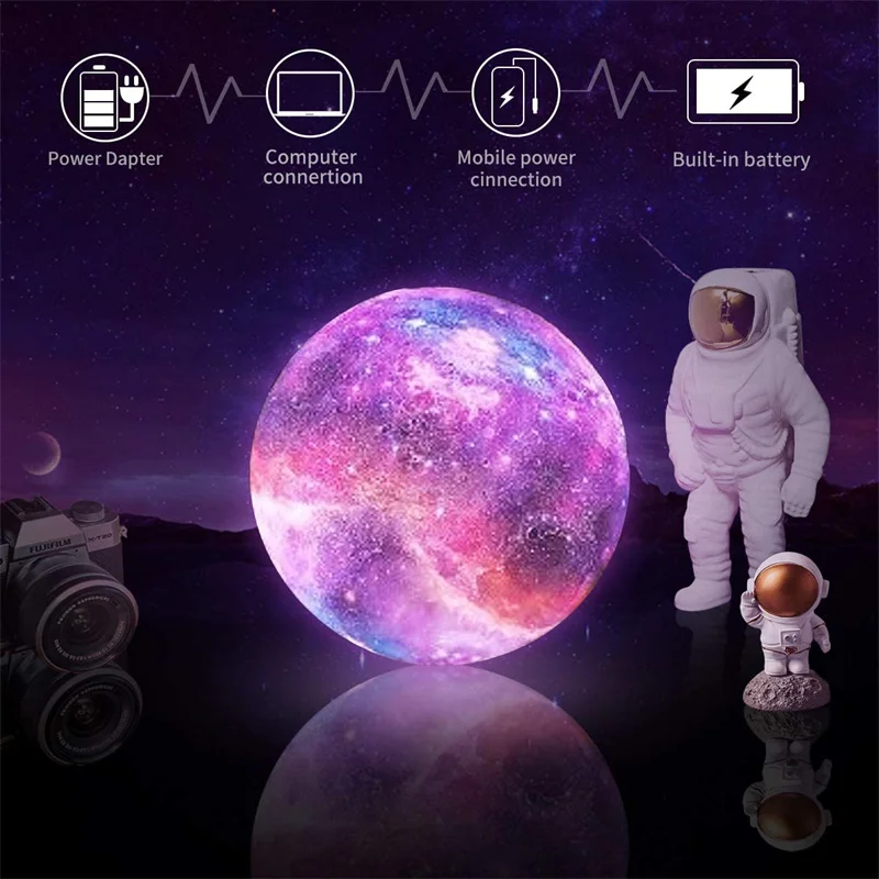 portable night light Moon Lamp Kids Night Light Galaxy Lamp 16 Colors LED 3D Star Moon Light Change Touch And Remote Control Galaxy Light Room Decor night lights for adults