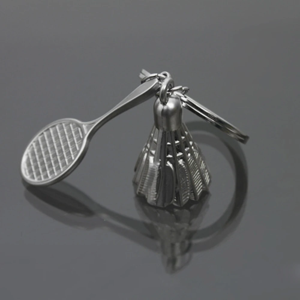 Badminton Tennis Racket Shape Widgets Creative Keychain Sports Mini Keys Chain Backpack Ornaments Gifts for Sports Lovers