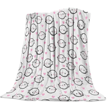 

Sperm Whale Cute Cartoon Art Animal Japanese Animated Fish Design Printed Soft Fleece Blankets Warm Sofa Bed Sheets