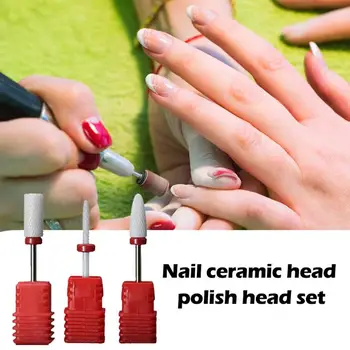 

3pcs/Set Ceramic Nail Drill Bits Grinder Classic Colors and Simple Durable Design Manicure Cuticle Nail Trimming Polisher