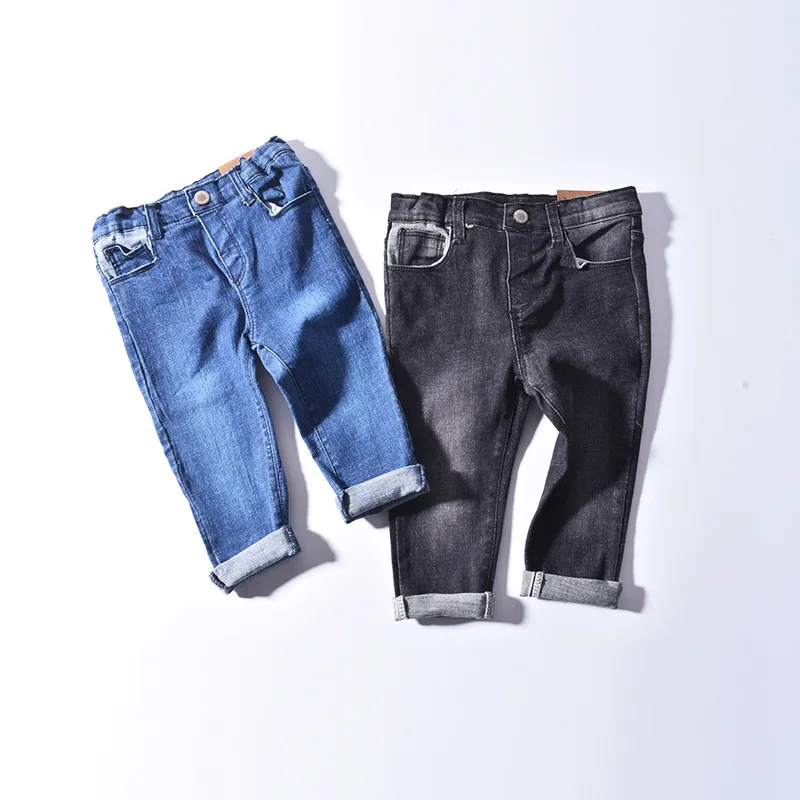 

Childrenswear Simple Childrenswear 2019 Spring CHILDREN'S Trousers Men And Women Children Jeans Micro Elastic Jeans