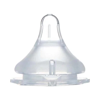 

Wide Mouth Silicone Breast Milk Real Nipple Universal Wide Diameter Bottle Nipple 2Pcs