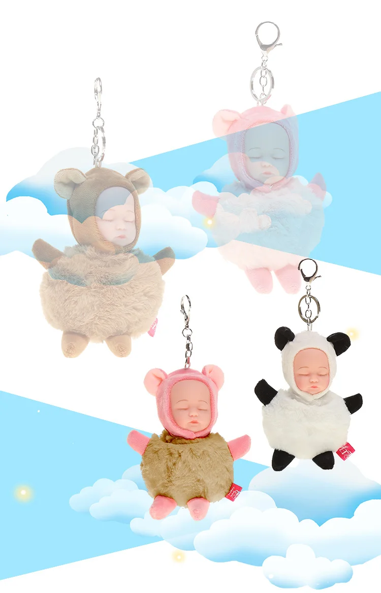 Детская кукла игрушка DropshipCute Спящая Детская кукла брелки для женщин сумка кольцо для ключей с игрушкой пушистый помпон иск