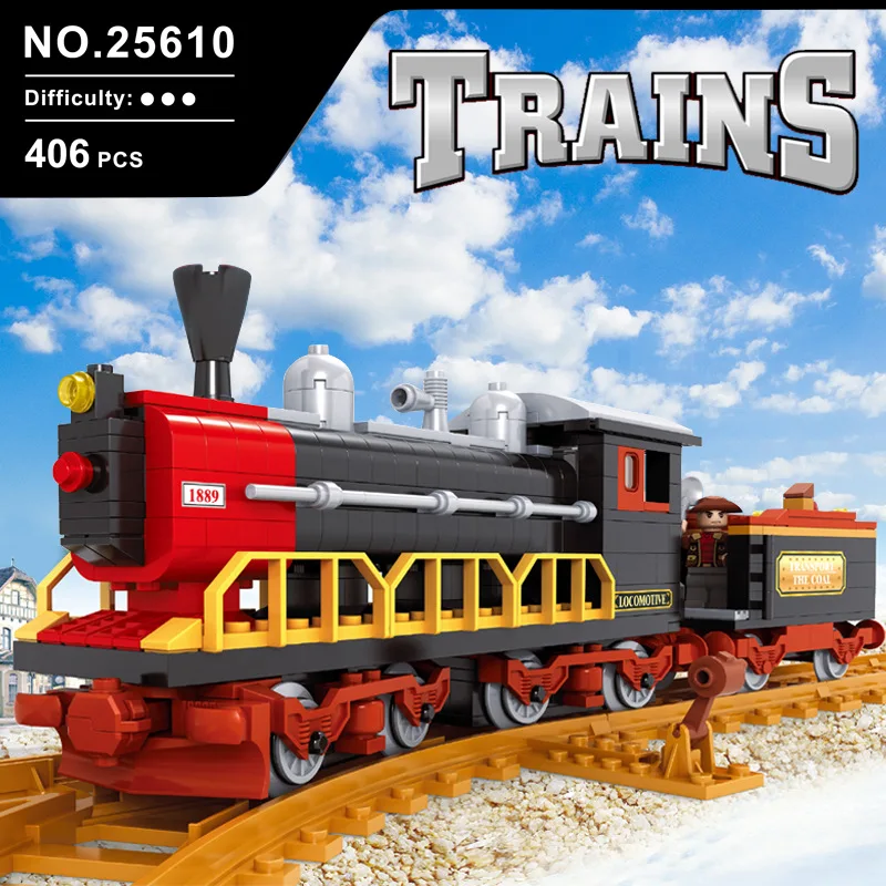 

AUSINI Building Blocks 25610 Children'S Educational Toy Old-Fashioned Train DIY Assembled Small Particles Building Blocks Toy