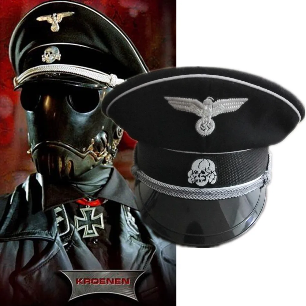 

Hellboy Cosplay Karl Ruprecht Kroenen Officer Wool Hat Military Visor Cap