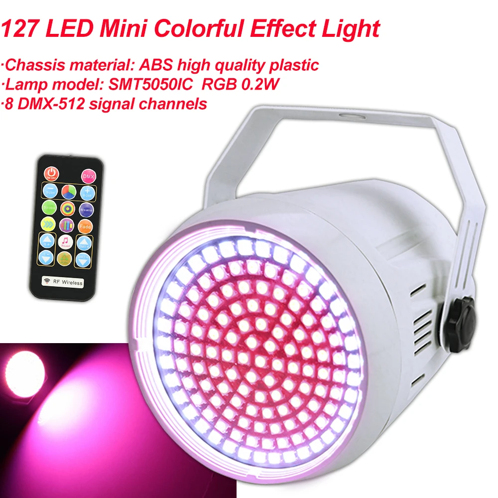 

Christmas LED Disco Light 127 LED Mini Colorful Effect Light Round Flash Light DMX512 Remote Control For Party Disco DJ Lighting