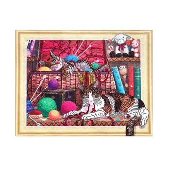 

Partial special shaped Diamond Painting,Diamond Embroidery,Cross Stitch round Drill Mosaic Rhinestones Home Decor wall art cat
