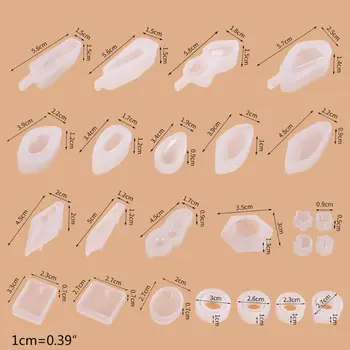 

39Pcs Crystal Epoxy Resin Mold Geometric Irregular Earring Pendant Casting Mould