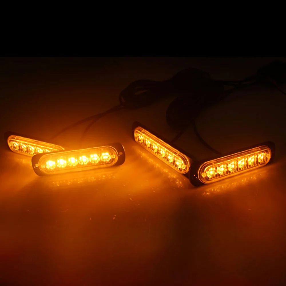 

New 4pcs Car Truck 24-LED Flash Warning Urgent Signal Light Lamp DC12V White/Blue/Red/Yellow Vehicle Flashing Light