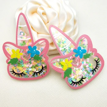 

43*60MM cartoon unicorn face Acrylic shaker resin for DIY Craft SKR63