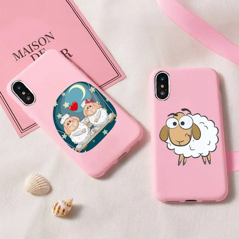 Милый мультяшный чехол с овечкой для телефона IPhone 6 6s 7 8 Plus X Xs Xr Xsmax 11 12 Pro Promax 12mini