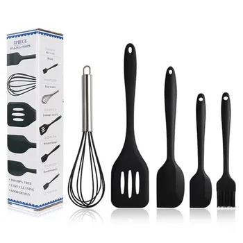 

5Pcs/Set Silicone Cooking Utensils Sets Heat Resistant Kitchen Cooking Utensils Non-Stick Pot Baking Cooking Various Kitchenware