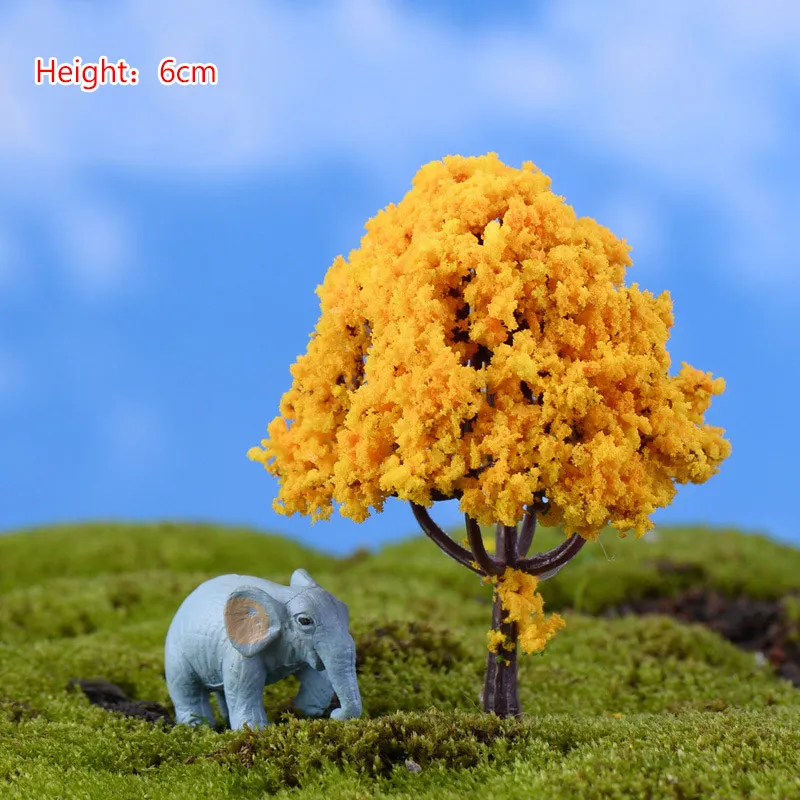 Пластиковые миниатюрные садовые фигурки микроландшафта 1 шт. популярные мини украшения для дома Сакура моделирование деревьев высокое качество - Цвет: 8