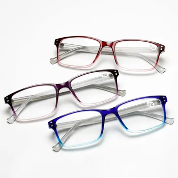 

New Reading Glasses Men Women Rectangle Frame Clear Lens Blue Eyeglasses Presbyopic Ultralight Diopter Male Sight Eyewear