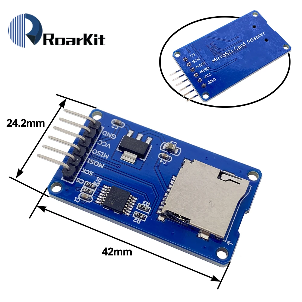 Плата расширения Micro SD TF Card Mini защитный модуль памяти SPI интерфейсы с чипом уровня