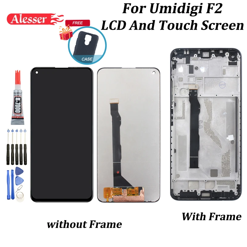 ЖК дисплей Alesser для Umidigi F2 и сенсорный экран с рамкой в сборе запасные части