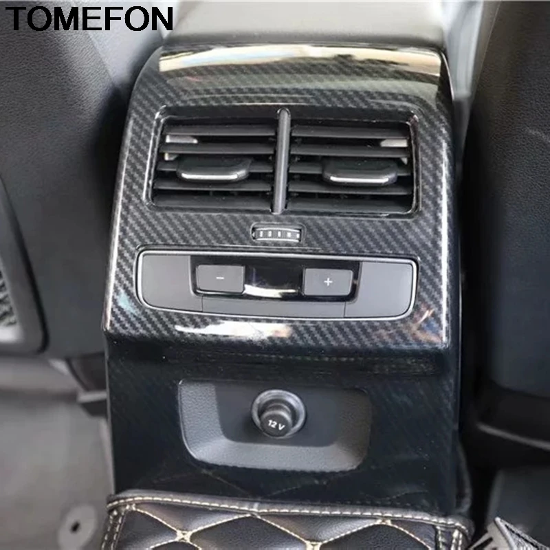 TOMEFON для Audi A5 задний кондиционер воздуха на выходе панель наклейка крышка отделка интерьера Аксессуары ABS углеродное волокно