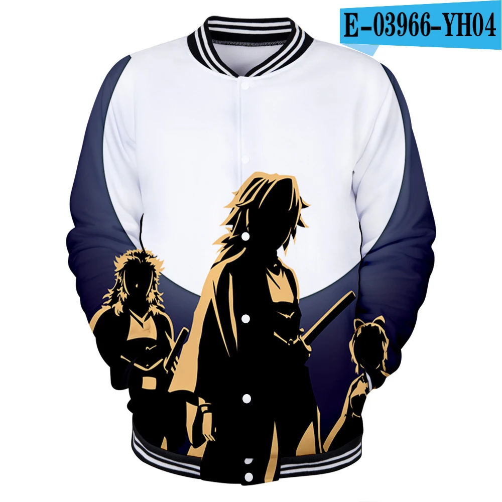 Бейсбольные куртки с 3D призрачным лезвием, пальто с принтом для мужчин и женщин, куртка в стиле Харадзюку, модная черная бейсбольная куртка для мальчиков - Цвет: 3D
