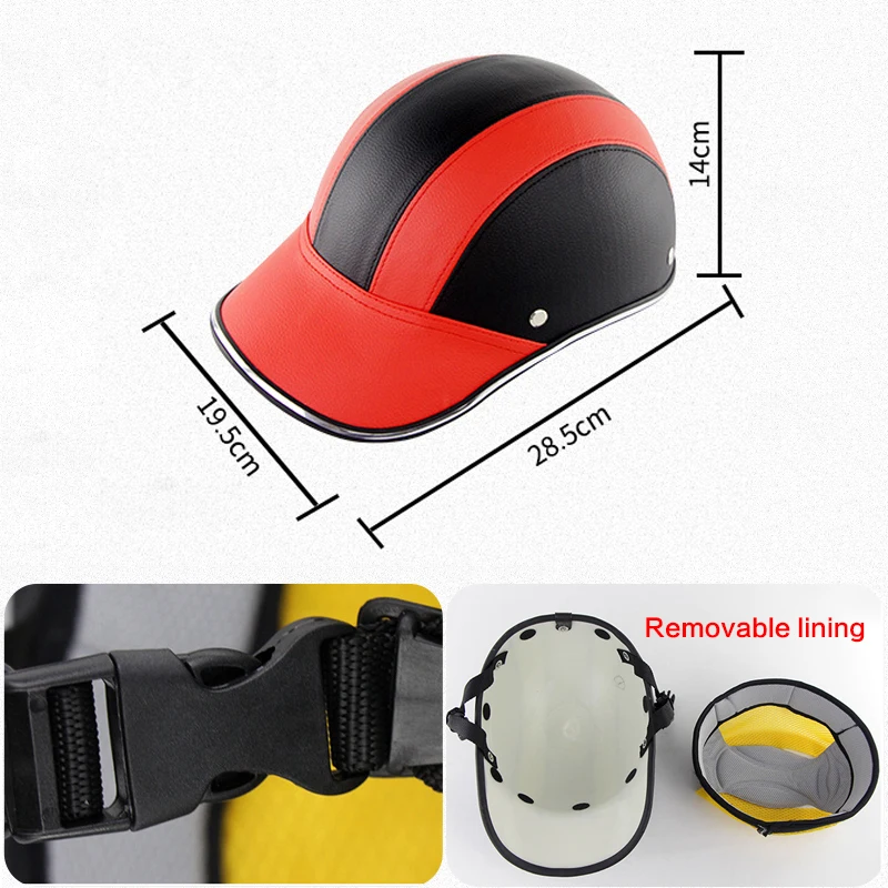 Мотоциклетные шлемы из искусственной кожи, велосипедные шлемы для скутеров, регулируемые мужские и женские шлемы для шоссейного велосипеда, бейсбольная кепка, защитные шлемы