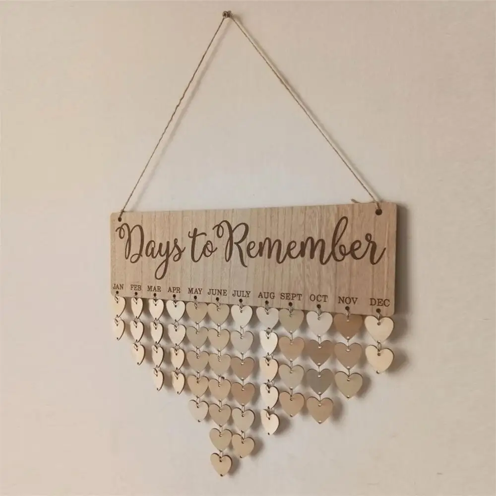 Chritsmas Birthday Special Days Reminder Board Home Hanging Decor Wooden Calendar Board Hanging Ornament New Year Decoration - Цвет: Days to Remember
