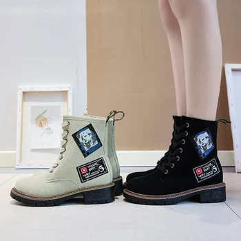 

Martin boots female England wild short boots popular autumn and winter women's boots flat-bottomed lace boots short boots