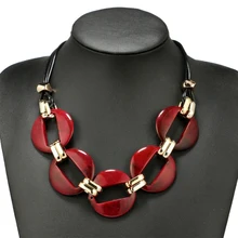 Европейское и американское модное акриловое крупное колье для женщин ювелирные изделия Красный Зеленый многоцветный геометрический ожерелье Вечерние