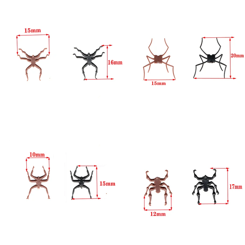 Artificial terrestrial insect legs 20pcs pack housefly ladybug mosquitos adult fly tying legs realistic rubber