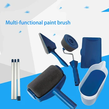 

8pcs/Set DIY Paint Roller Brush Tools Set Use Wall Decorative Handle Flocked Edger Tool Roller Multifunctional Paint Brush Set