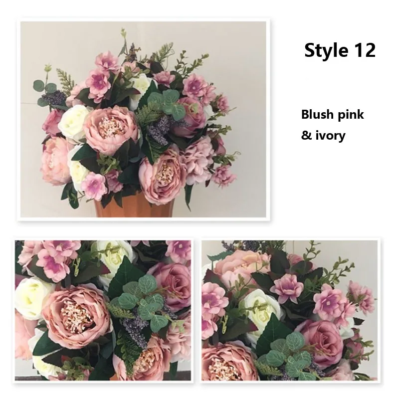 style 12 SPR, 35 см, свадебный стол, центр, цветок, шар, дорога, свинец, искусственный flore, центральный, вечерние, для домашнего мероприятия, фон, украшение в виде цветка - Цвет: style 12