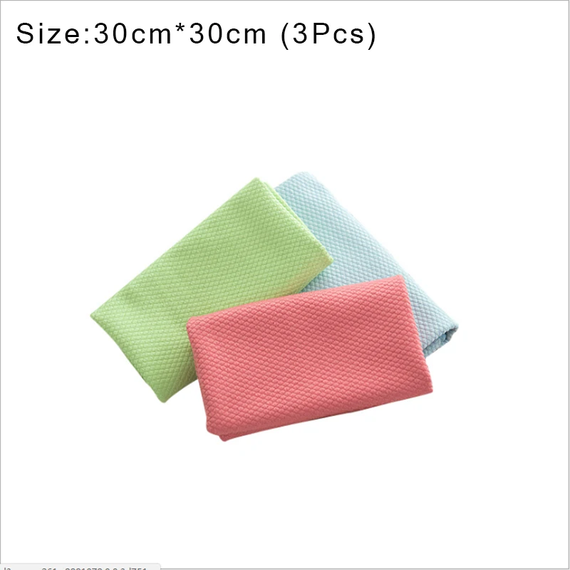 3pcs 30cmX30cm Абсорбирующее кухонное полотенце из микрофибры, s блюдо, быстрое высыхание, чистящее полотенце, многофункциональное полотенце для посуды OCT998 - Цвет: 3pcs 30cmX30cm