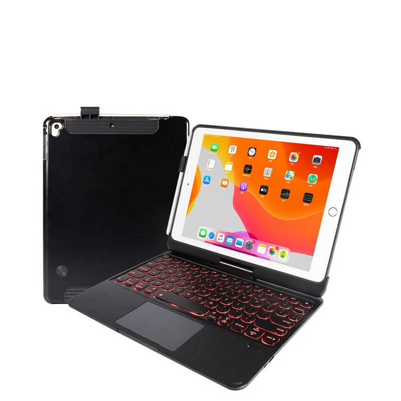 

witsp@d Mouse touch bluetooth keyboard for ALL iPad 9.7 inch, 360 Rotating -7 colors backlit- round key design