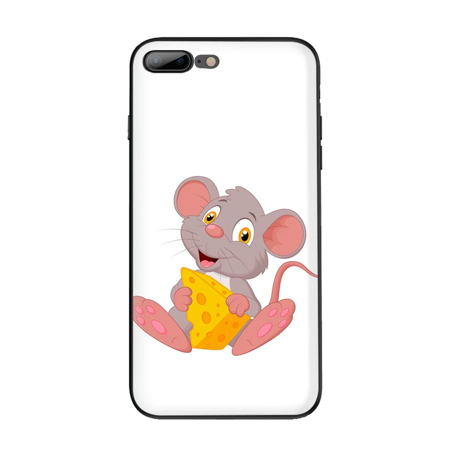 B11 Чехол для мобильного телефона из ТПУ для iPhone 11 Pro XR X XS Max iPhone 7 8 6 6s Plus 5 5S SE, чехол с милой мультяшной мышкой с сыром - Цвет: B11