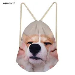 ELVISWORDS Children School Backpack Cute Corgi Small Drawstring Softback Brand Designer Backpacks for Women Mini Storage Packs ELVISWORDS Children School Backpack Cute Corgi Small Drawstring Softback Brand Designer Backpacks for Women Mini Storage Packs