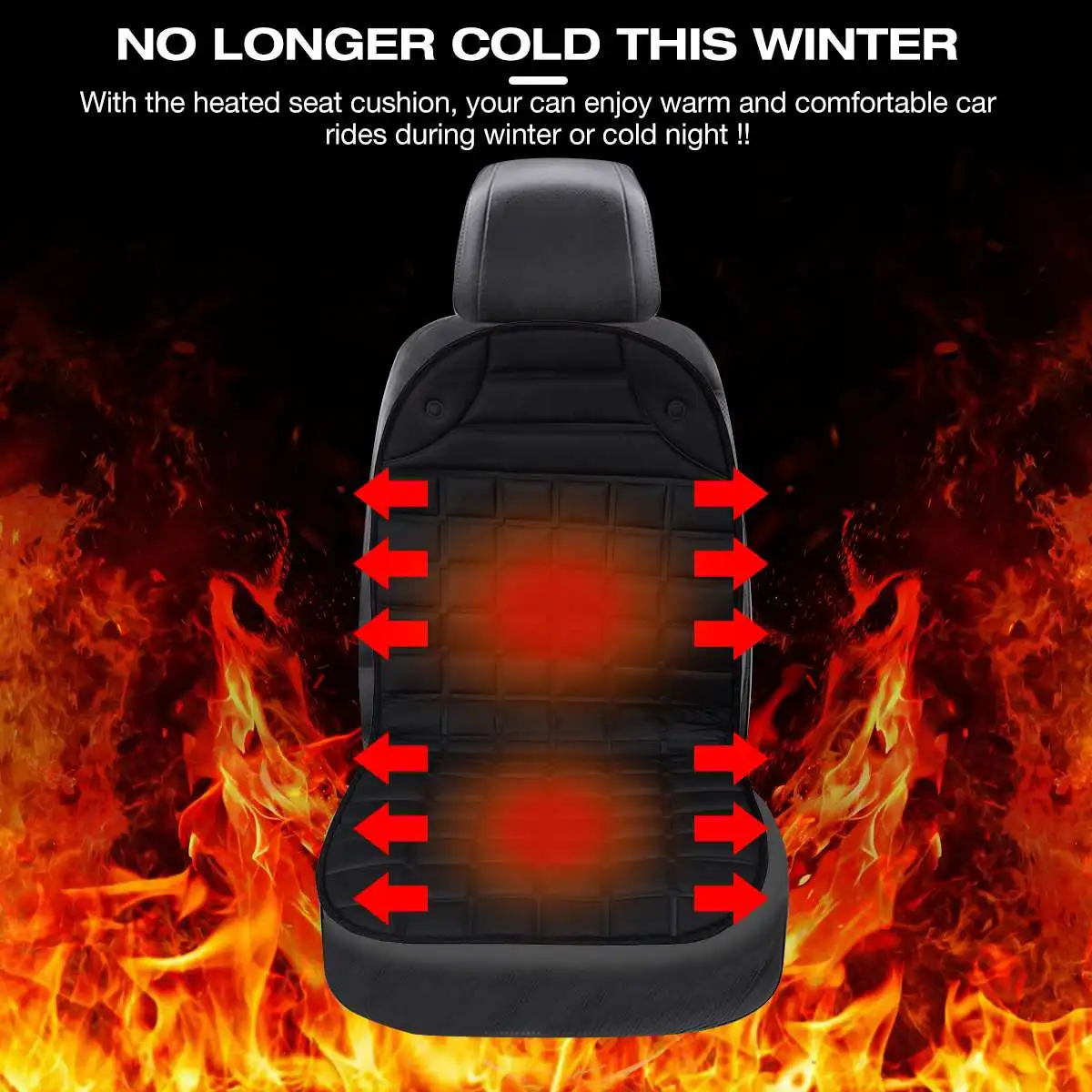 Snagshout  COMFIER Heated Car Seat Cushion - Universal 12V Car 24V Truck  Seat Heater with 2 Levels of Heating Pad for Full Back and Seat, Heated Seat  Cover for Car,Home,Office Chair