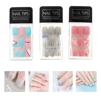 

90pcs Detachable Fake Nails Prime Useful Delicate Manicure Accessories Nail Beauty Accessories Nail Plate for Lady Home Girls