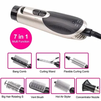 

Multifunctional Hair Dryer 7 In 1 Hairdressing Set High Power Electric Hot Air Comb Hair Styling Tool