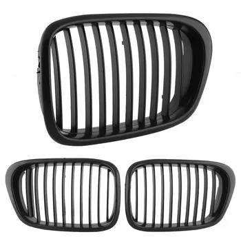 

1Pair Center Black Wide Kidney Grille Grill For BMW E39 528 530 1997-2003