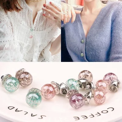 

Hot Sale 1Pc Imitation Pearl Circle Brooch PU Button Women Zircon Fashion Brooches Colourful