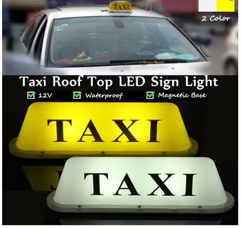 

12V Taxi Magnetic Base Roof Top Cab LED Sign Light Lamp With Cigarette Lighter 1pcs yellow/White LED Taxi Cab Roof Light