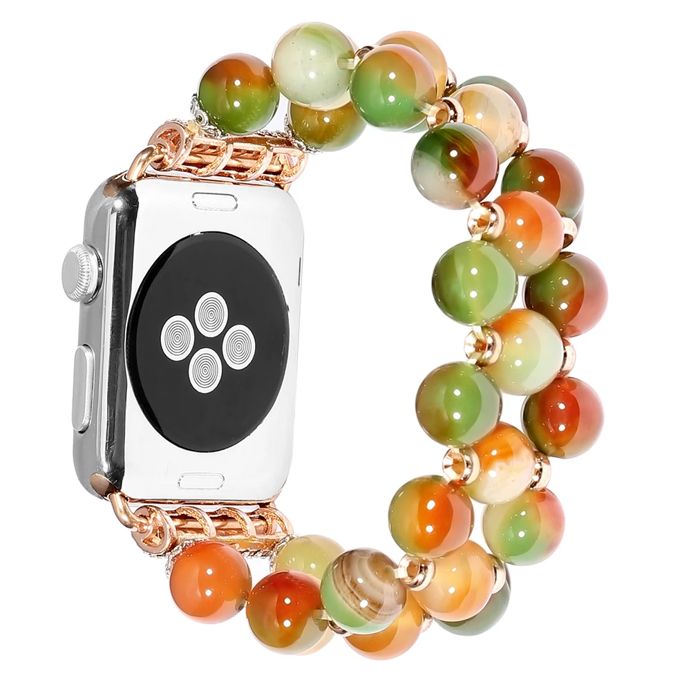 Агат ремешок для apple watch series 5/4/3/2/1 38 мм 42 мм ручной работы Элегантный ремешок для наручных часов iwatch, series 5 40 мм 44 мм