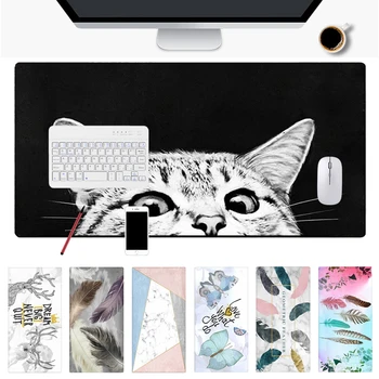 

Extra Large Mouse Pad Flower Print Locking Edge Computer Gaming Mousepad Keyboard Laptop Cushion Office Home Desk Mats