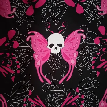 

Good Skull Fabric Twill 100%Cotton Fabric Rose Butterfly Skull Digital printing Cotton Fabric Sewing Clothing DIY Women Dress